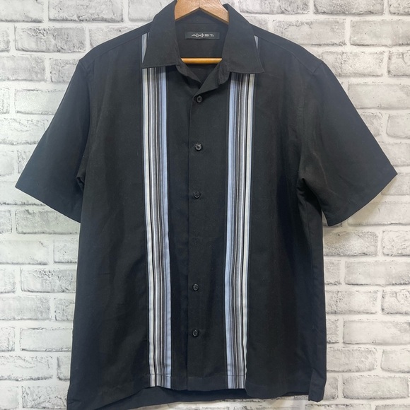 A(X)IST Button Down Strip Collar Shirt Medium - Picture 1 of 8